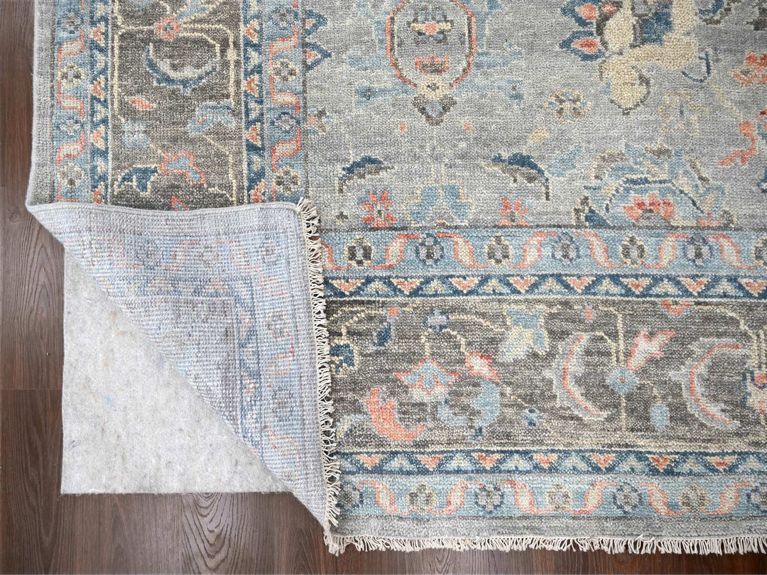 12'0" x 17'9" New Hand Knotted Grey Wool Rectangle Oriental Rug - MOA10284491
