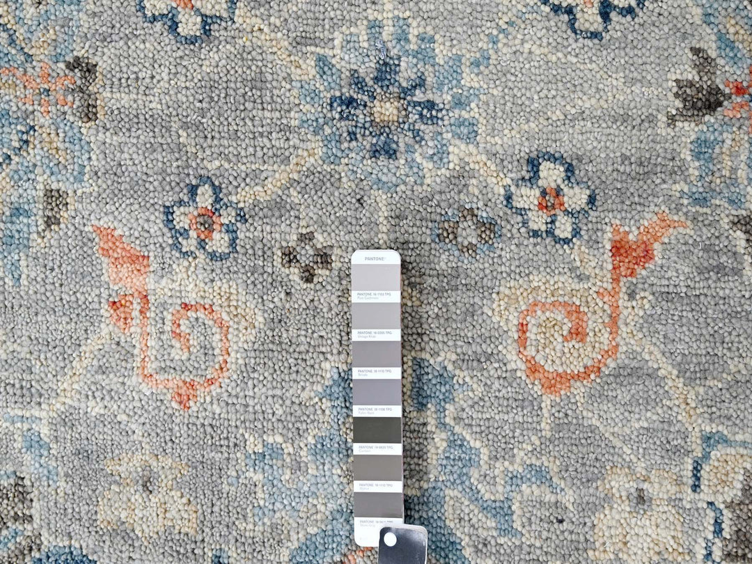 12'0" x 17'9" New Hand Knotted Grey Wool Rectangle Oriental Rug - MOA10284491
