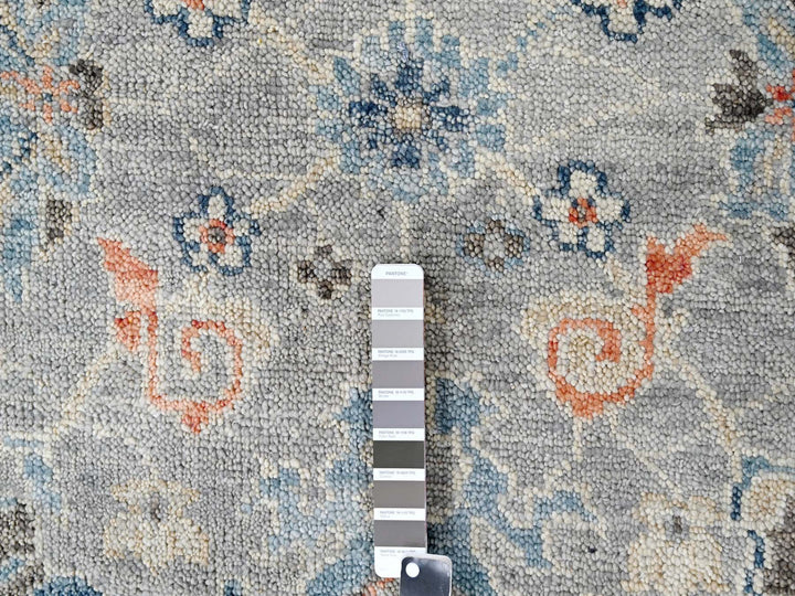 12'0" x 17'9" New Hand Knotted Grey Wool Rectangle Oriental Rug - MOA10284491