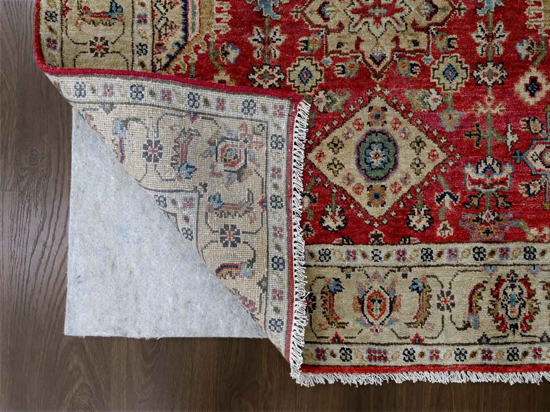 4'1" x 9'10" New Hand Knotted Red Wool Runner Oriental Rug - MOA10284500