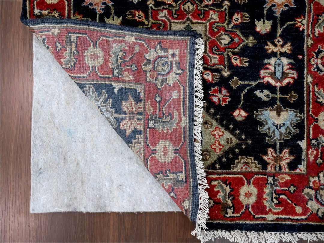 2'9" x 11'10" New Hand Knotted Black Wool Runner Oriental Rug - MOA10284522