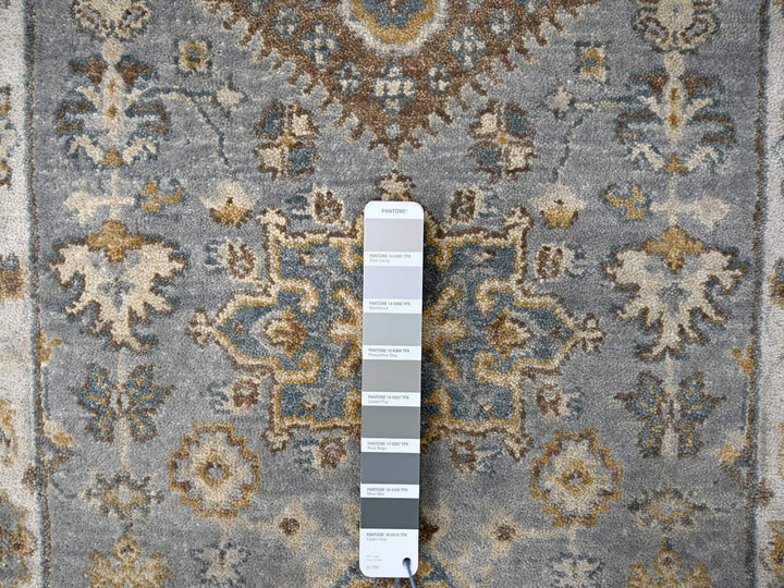 2'7" x 11'10" New Hand Knotted Grey Wool Runner Oriental Rug - MOA10284523