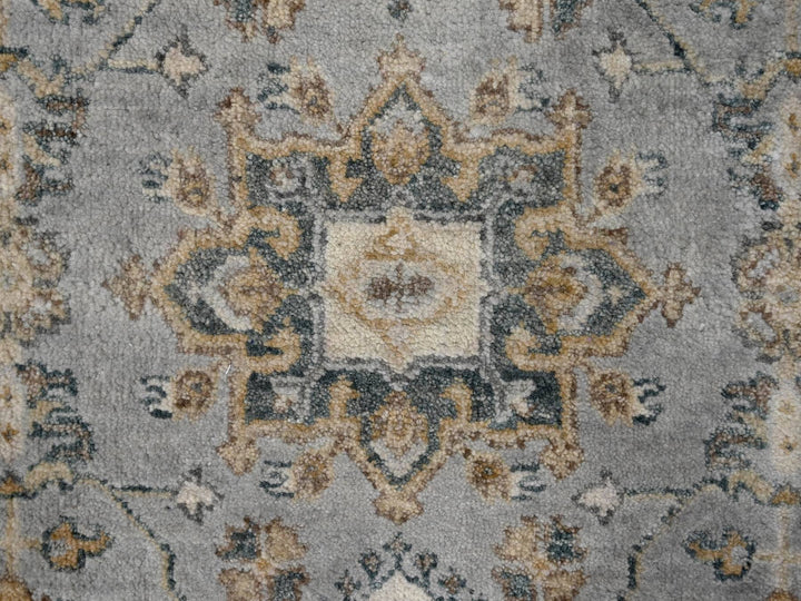 2'7" x 11'10" New Hand Knotted Grey Wool Runner Oriental Rug - MOA10284523