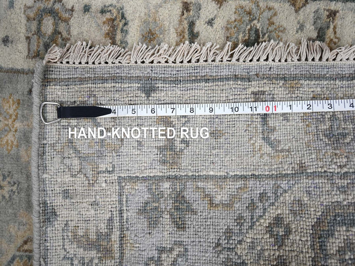 2'7" x 11'10" New Hand Knotted Grey Wool Runner Oriental Rug - MOA10284523