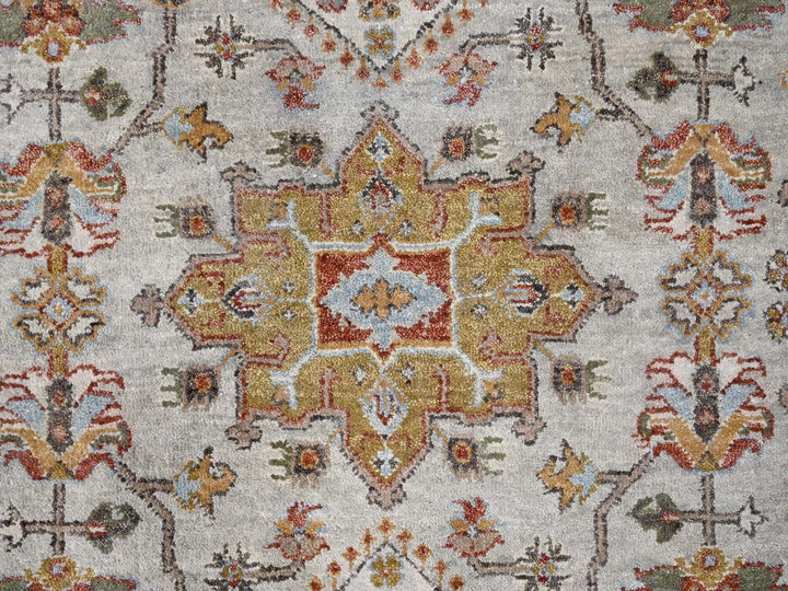 8'3" x 10'1" New Hand Knotted Ivory Wool Rectangle Oriental Rug - MOA10284527
