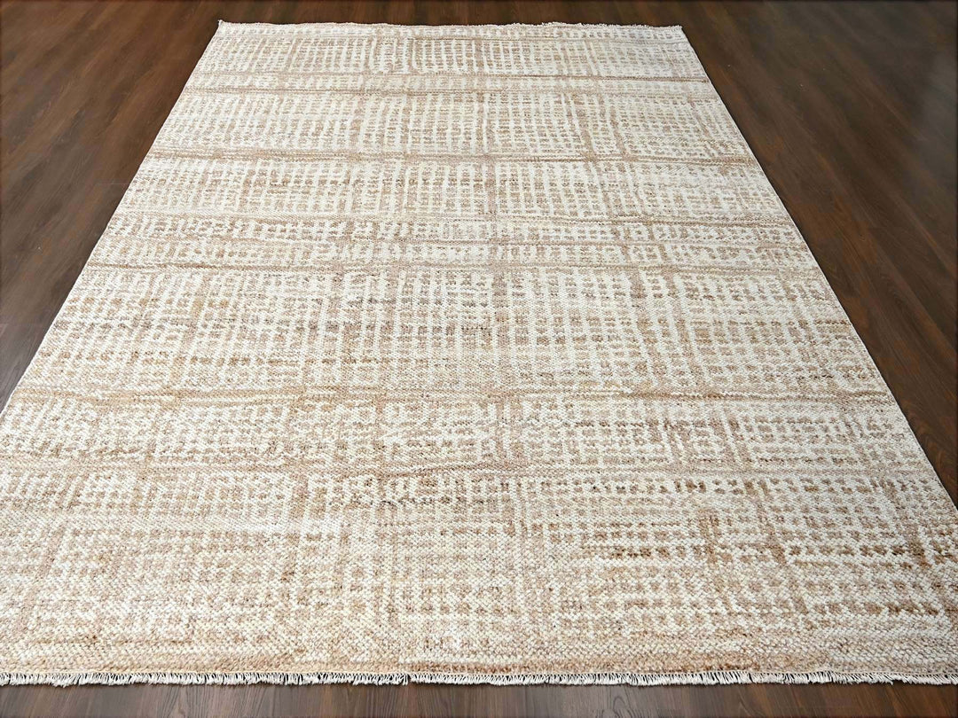 8'11" x 11'11" New Hand Knotted Brown Wool Rectangle Oriental Rug - MOA10284535