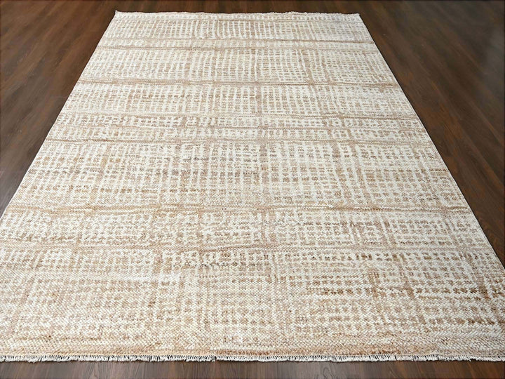 8'11" x 11'11" New Hand Knotted Brown Wool Rectangle Oriental Rug - MOA10284535