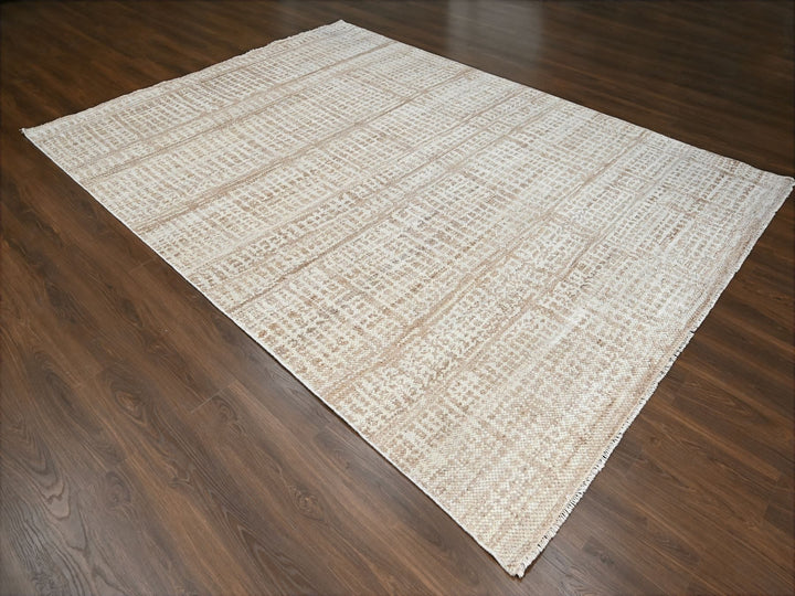 8'11" x 11'11" New Hand Knotted Brown Wool Rectangle Oriental Rug - MOA10284535
