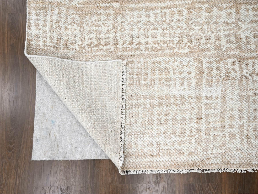 8'11" x 11'11" New Hand Knotted Brown Wool Rectangle Oriental Rug - MOA10284535