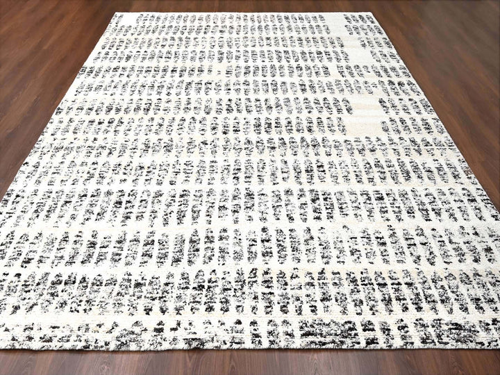 10'2" x 13'9" New Hand Knotted Ivory Wool Rectangle Oriental Rug - MOA10284537