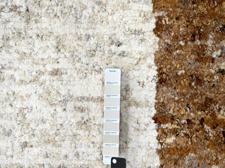 9'2" x 11'9" New Hand Knotted Brown Wool Rectangle Oriental Rug - MOA10284539