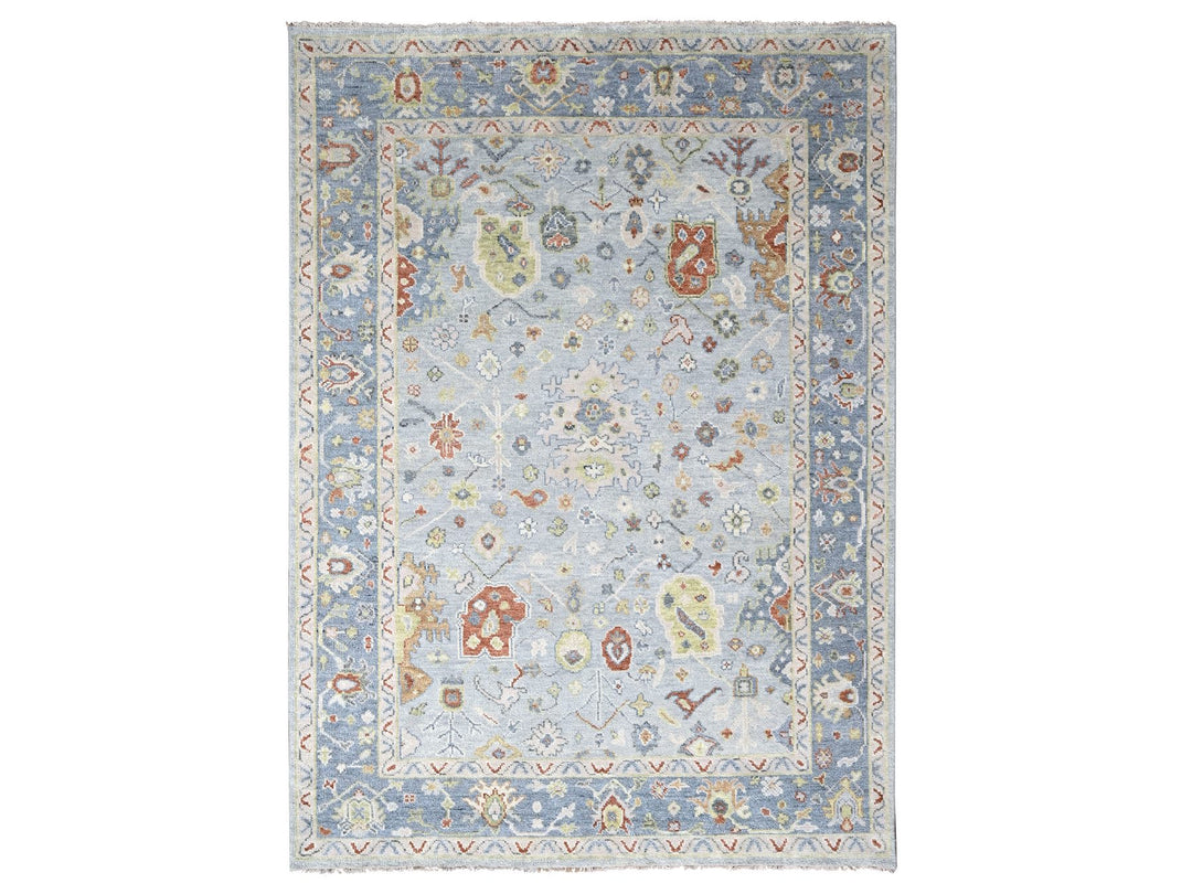 8'11" x 11'9" New Hand Knotted Grey Wool Rectangle Oriental Rug - MOA10284565