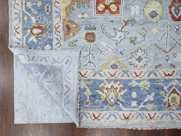 8'11" x 11'9" New Hand Knotted Grey Wool Rectangle Oriental Rug - MOA10284565