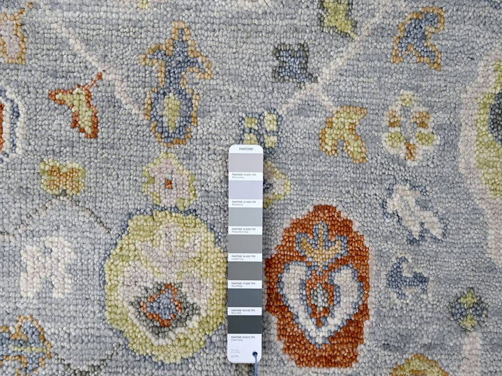 8'11" x 11'9" New Hand Knotted Grey Wool Rectangle Oriental Rug - MOA10284565