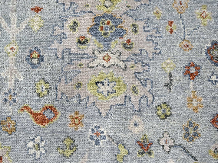 8'11" x 11'9" New Hand Knotted Grey Wool Rectangle Oriental Rug - MOA10284565