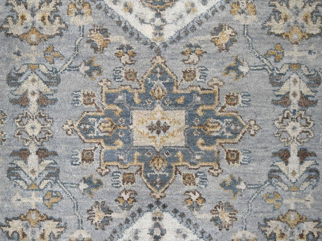 9'0" x 11'10" New Hand Knotted Grey Wool Rectangle Oriental Rug - MOA10284567