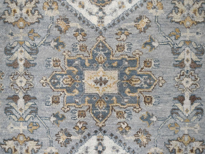 9'0" x 11'10" New Hand Knotted Grey Wool Rectangle Oriental Rug - MOA10284567
