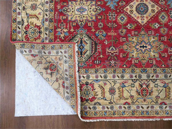 8'0" x 8'0" New Hand Knotted Red Wool Square Oriental Rug - MOA10284593