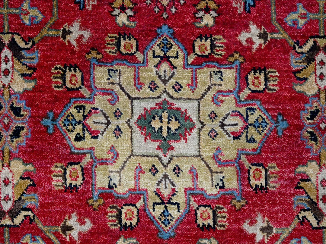 8'0" x 8'0" New Hand Knotted Red Wool Square Oriental Rug - MOA10284593
