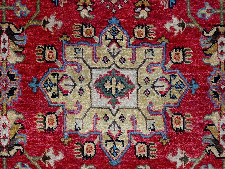 8'0" x 8'0" New Hand Knotted Red Wool Square Oriental Rug - MOA10284593