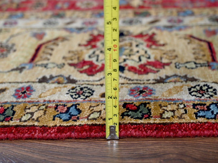 8'0" x 8'0" New Hand Knotted Red Wool Square Oriental Rug - MOA10284593
