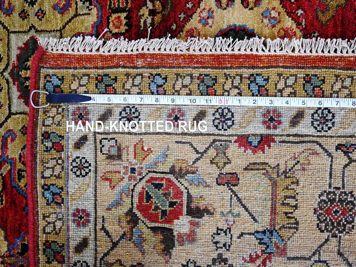 8'0" x 8'0" New Hand Knotted Red Wool Square Oriental Rug - MOA10284593