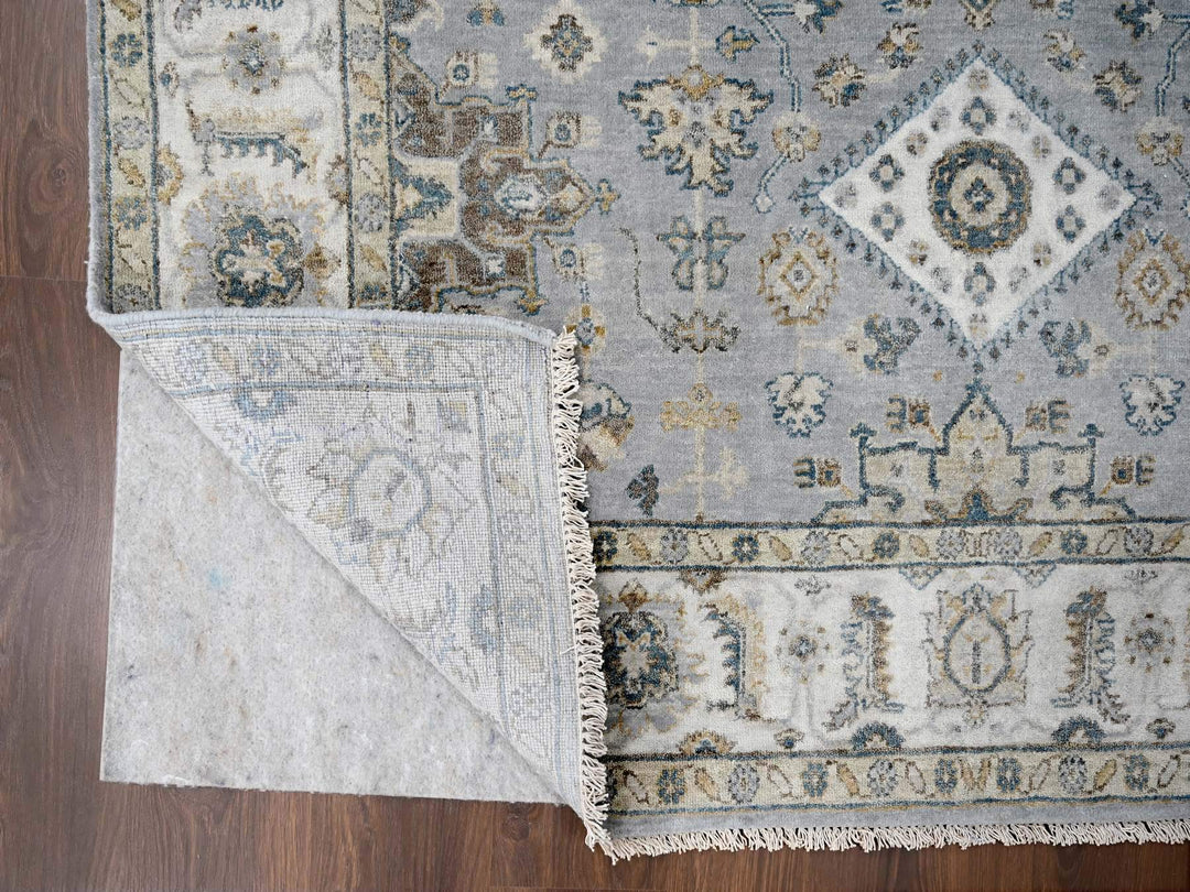 6'2" x 6'1" New Hand Knotted Grey Wool Square Oriental Rug - MOA10284594