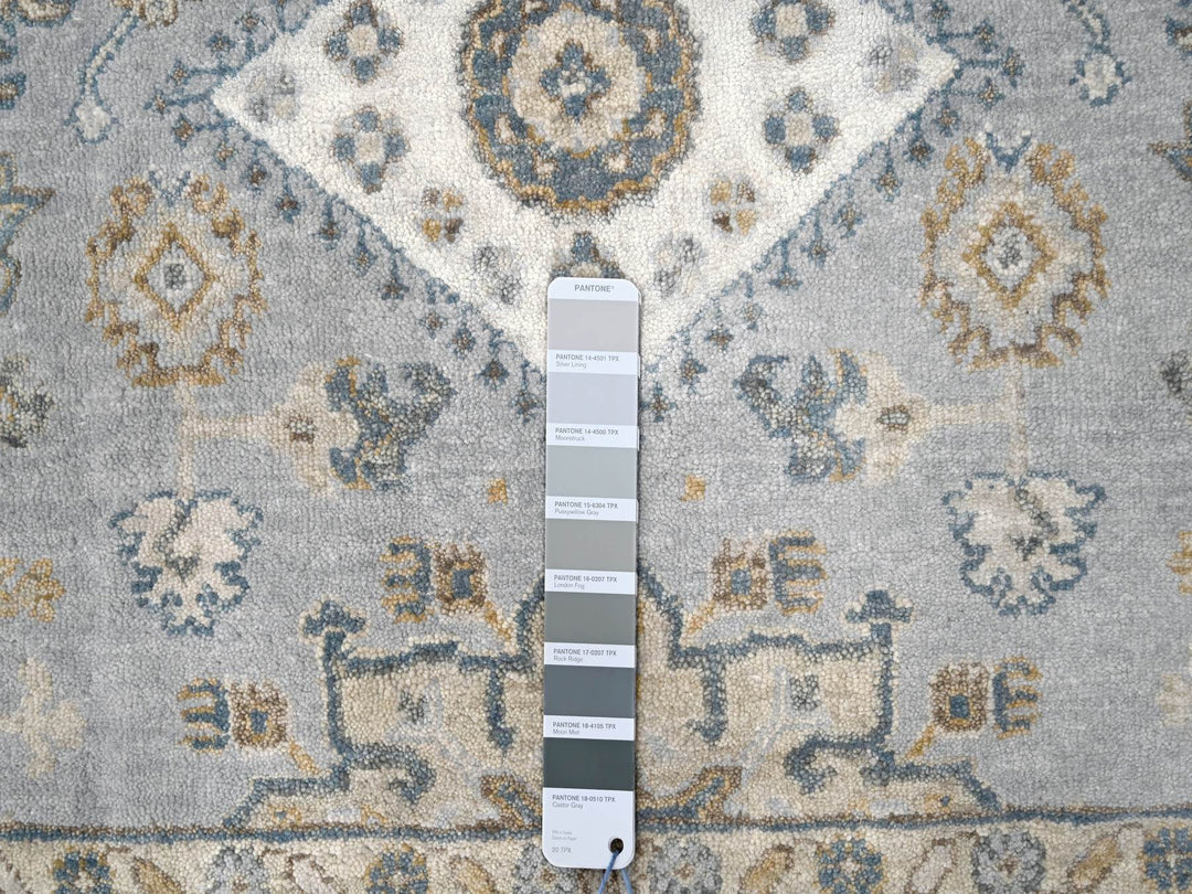 6'2" x 6'1" New Hand Knotted Grey Wool Square Oriental Rug - MOA10284594