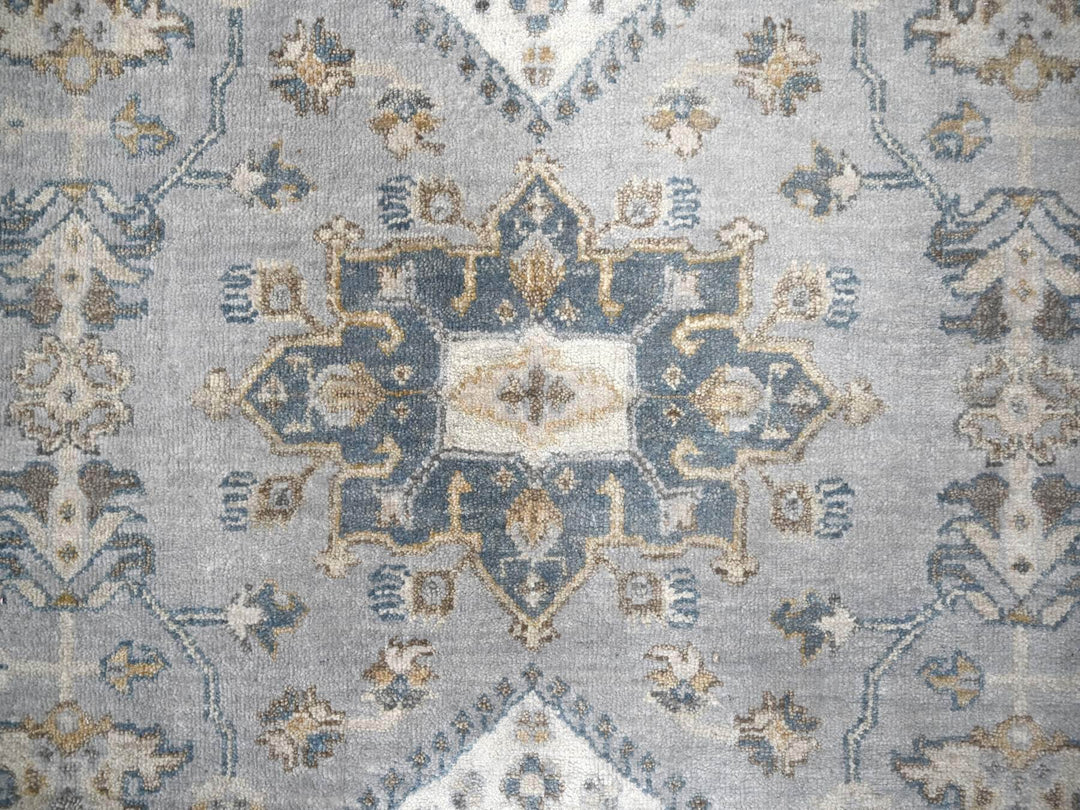 6'2" x 6'1" New Hand Knotted Grey Wool Square Oriental Rug - MOA10284594