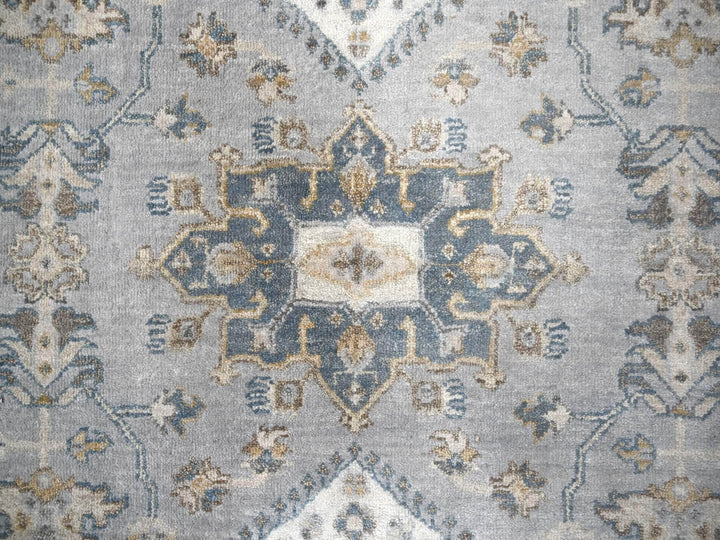 6'2" x 6'1" New Hand Knotted Grey Wool Square Oriental Rug - MOA10284594