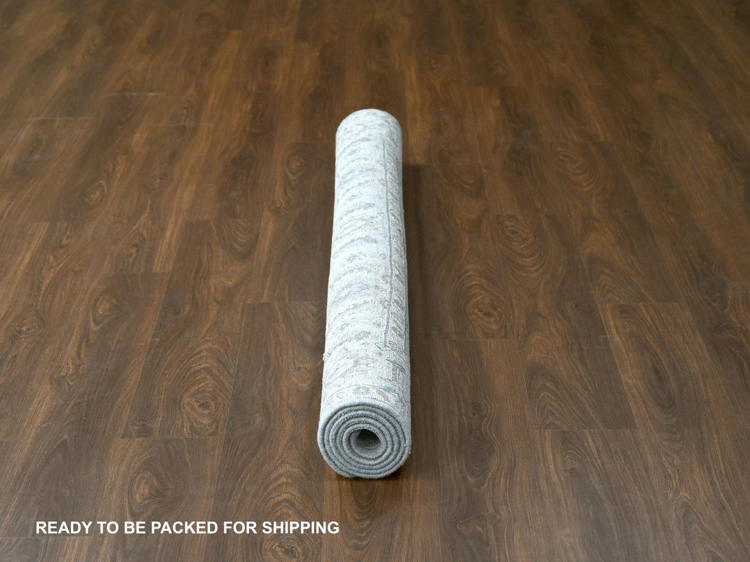 6'2" x 6'1" New Hand Knotted Grey Wool Square Oriental Rug - MOA10284594