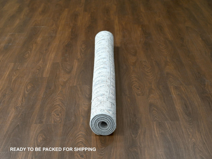 6'2" x 6'1" New Hand Knotted Grey Wool Square Oriental Rug - MOA10284594