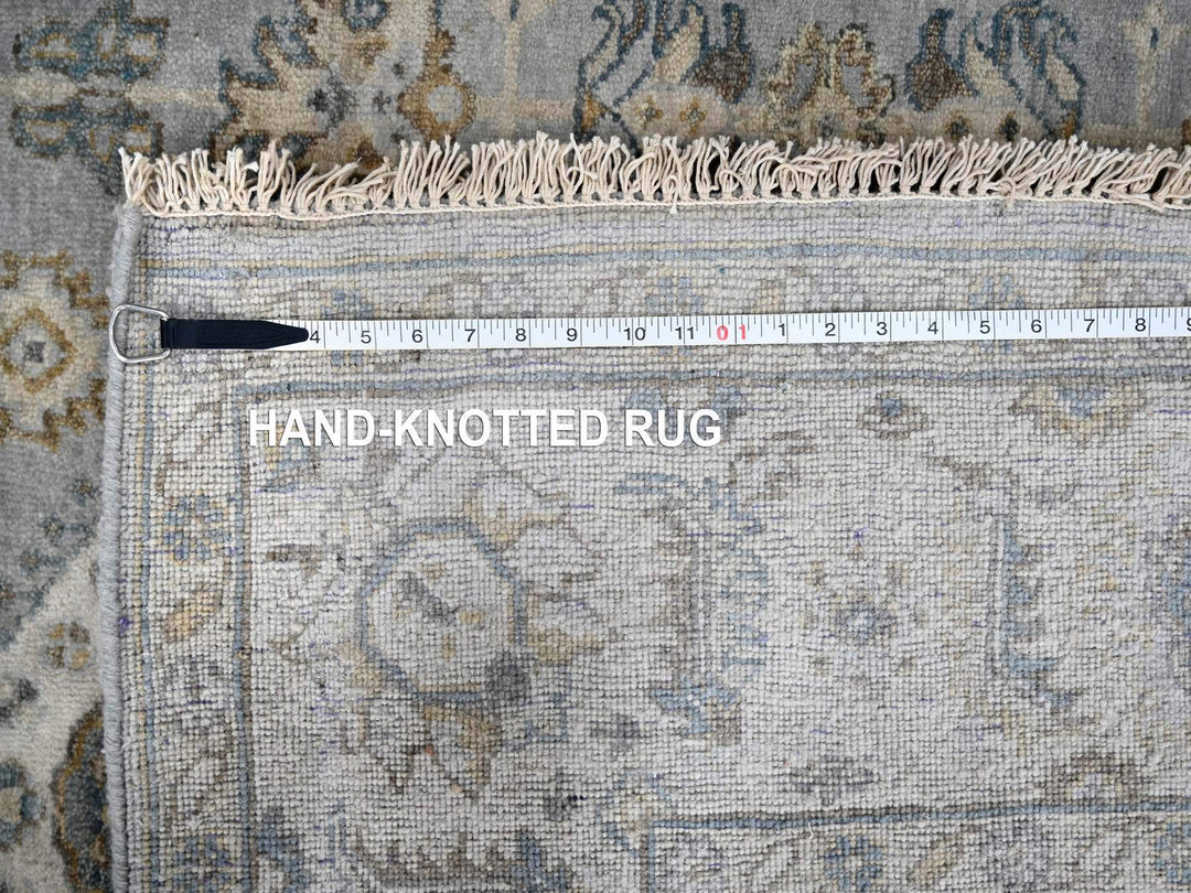 6'2" x 6'1" New Hand Knotted Grey Wool Square Oriental Rug - MOA10284594