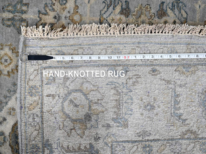6'2" x 6'1" New Hand Knotted Grey Wool Square Oriental Rug - MOA10284594