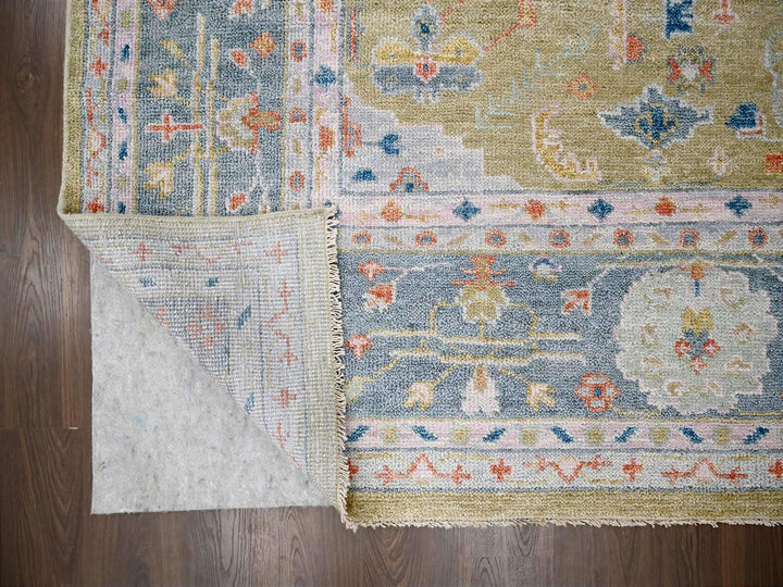 11'11" x 14'10" New Hand Knotted Yellow Wool Rectangle Oriental Rug - MOA10284602