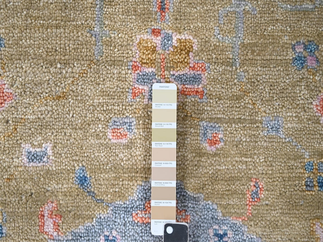 11'11" x 14'10" New Hand Knotted Yellow Wool Rectangle Oriental Rug - MOA10284602