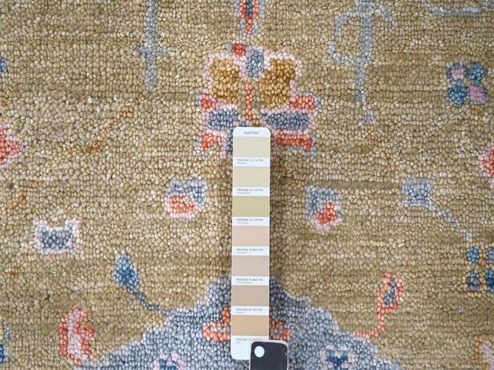 11'11" x 14'10" New Hand Knotted Yellow Wool Rectangle Oriental Rug - MOA10284602