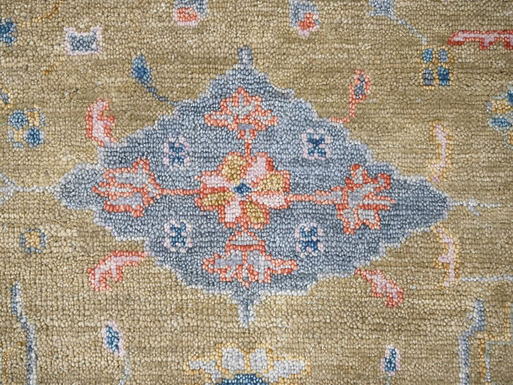 11'11" x 14'10" New Hand Knotted Yellow Wool Rectangle Oriental Rug - MOA10284602