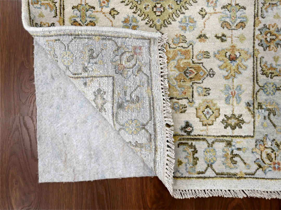 2'7" x 7'9" New Hand Knotted Ivory Wool Runner Oriental Rug - MOA10284607
