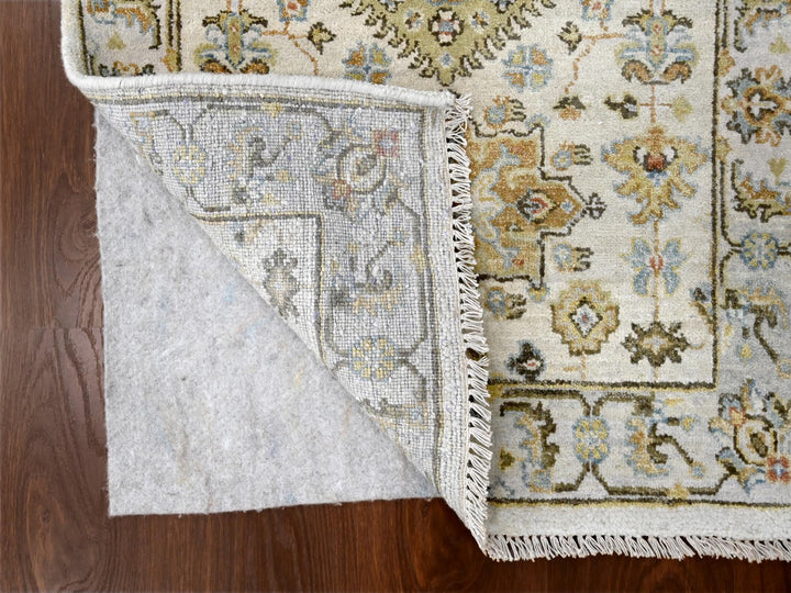 2'7" x 7'9" New Hand Knotted Ivory Wool Runner Oriental Rug - MOA10284607
