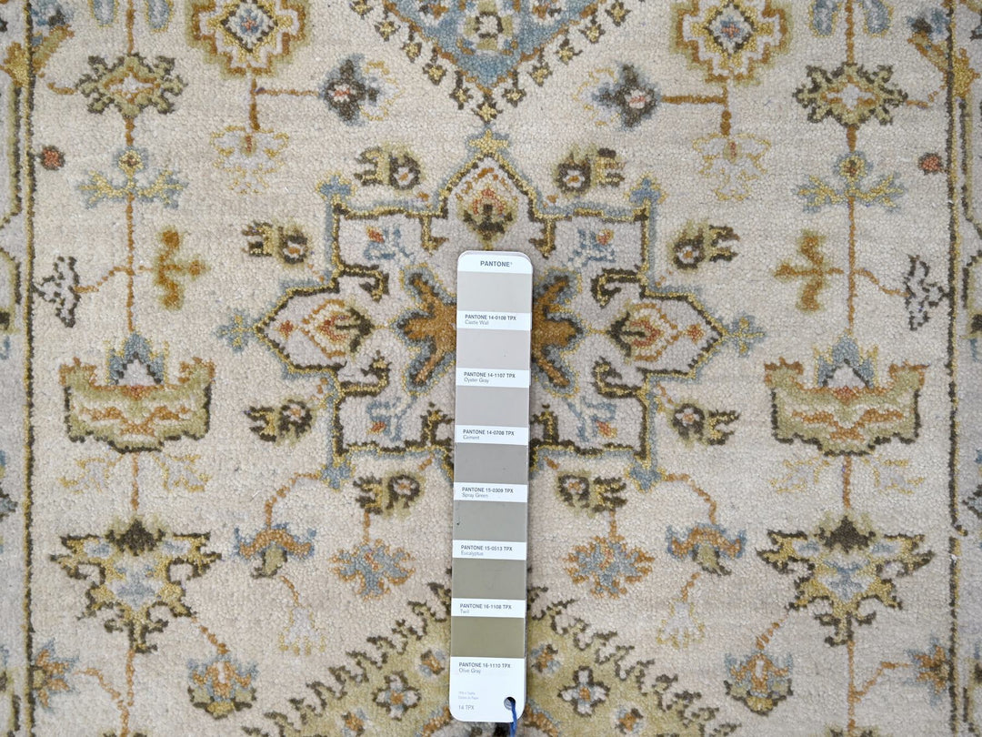 2'7" x 7'9" New Hand Knotted Ivory Wool Runner Oriental Rug - MOA10284607