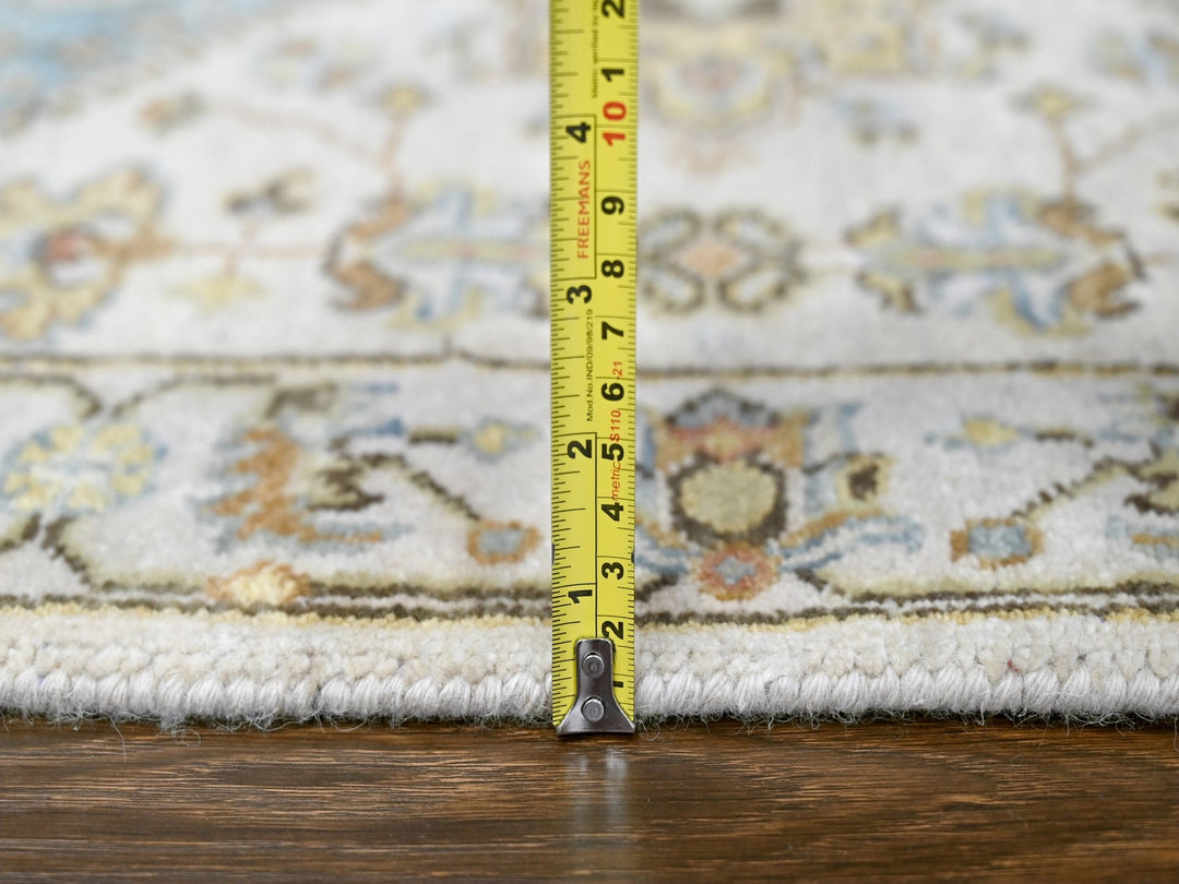 2'7" x 7'9" New Hand Knotted Ivory Wool Runner Oriental Rug - MOA10284607