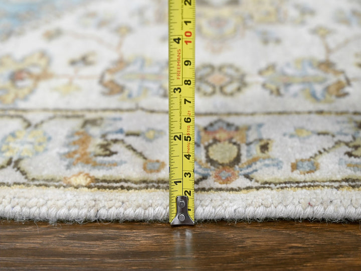 2'7" x 7'9" New Hand Knotted Ivory Wool Runner Oriental Rug - MOA10284607