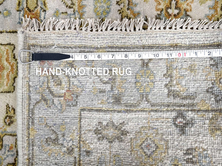 2'7" x 7'9" New Hand Knotted Ivory Wool Runner Oriental Rug - MOA10284607