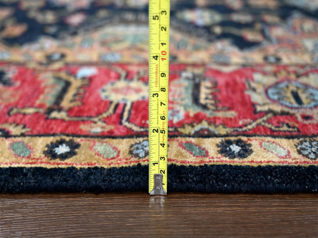 6'0" x 8'11" New Hand Knotted Black Wool Rectangle Oriental Rug - MOA10284611