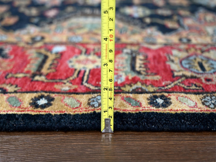 6'0" x 8'11" New Hand Knotted Black Wool Rectangle Oriental Rug - MOA10284611