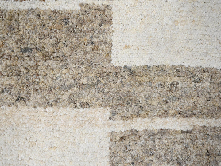 7'10" x 8'3" New Hand Knotted Brown Wool Round Oriental Rug - MOA10284623