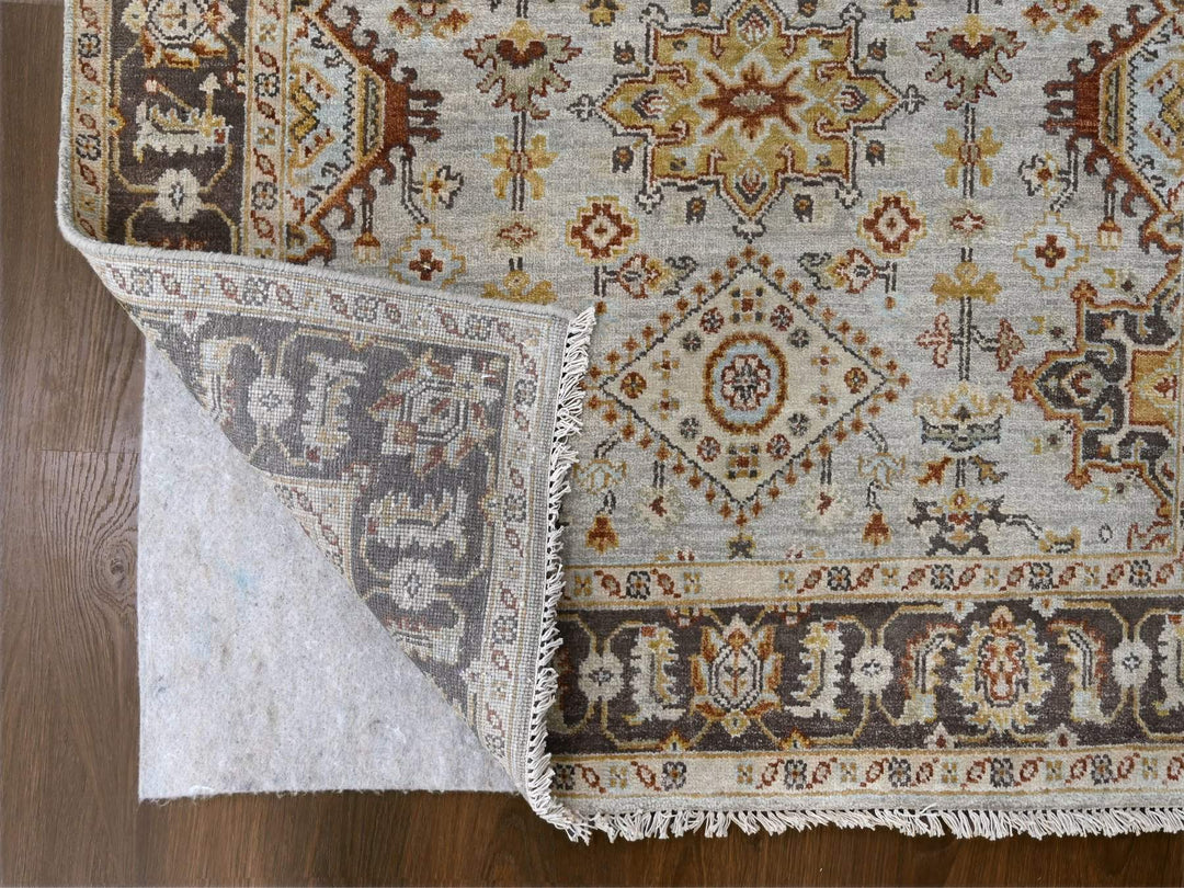 4'2" x 9'10" New Hand Knotted Grey Wool Runner Oriental Rug - MOA10284665