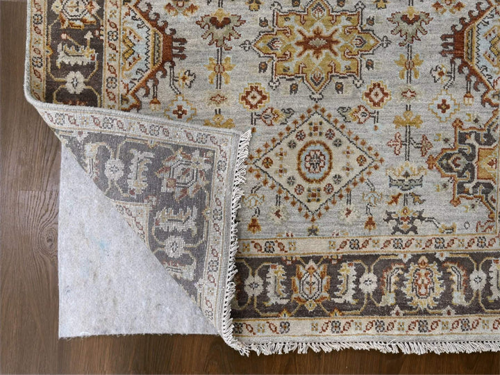 4'2" x 9'10" New Hand Knotted Grey Wool Runner Oriental Rug - MOA10284665
