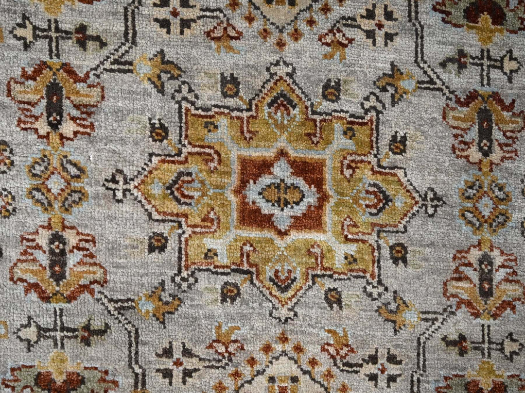 4'2" x 9'10" New Hand Knotted Grey Wool Runner Oriental Rug - MOA10284665